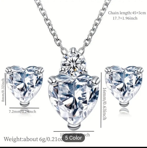 Pink Heart necklace set - Picture 2 of 3